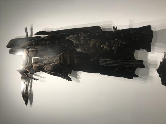 晨烟暮霭系列,铝板,金属漆,3000x1800x150mm,2018