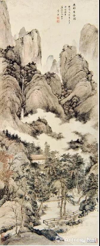 清 查士标 南村草堂图 49cm×122.5cm 1676 故宫博物院藏