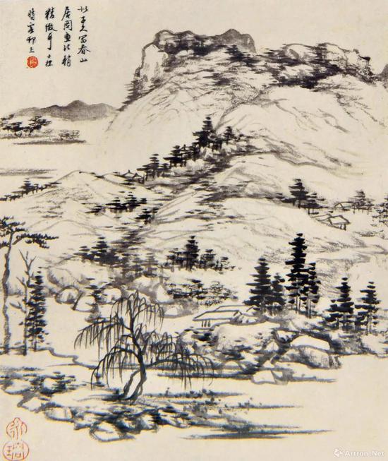 清 查士标 仿古山水册之二