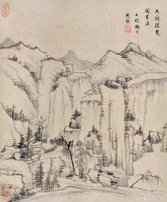 清 查士标 仿古山水册之一 24.5cm×29.2cm 贵州省博物馆藏