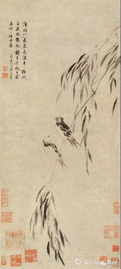 清 查士标 柳燕图 无锡博物馆藏