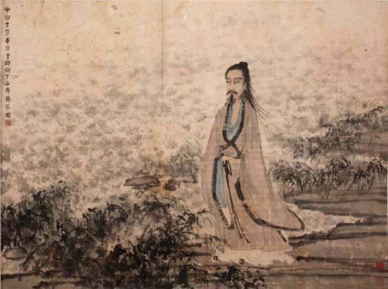 傅抱石,屈子行吟图,1944年