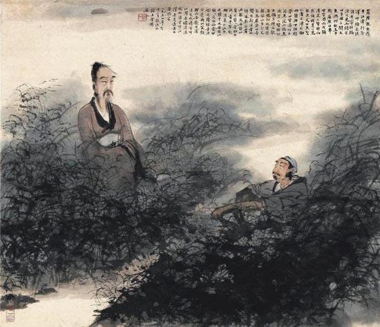 傅抱石,屈原渔父图,1954年