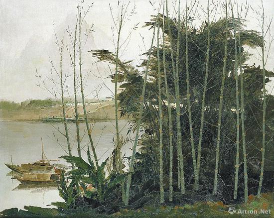 吴冠中《漓江新篁》1975年作 布面油画 77×96cm