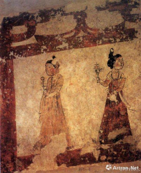 李凤墓壁画中的侍女