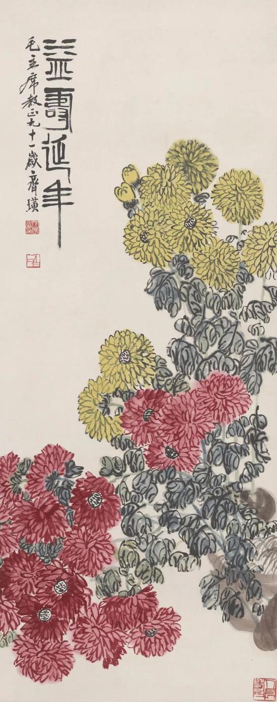 益寿延年菊花图