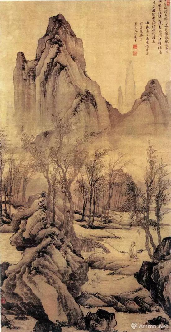 《步溪图》 立轴 绢本 设色 纵159厘米,横84.3厘米 北京故宫博物院藏