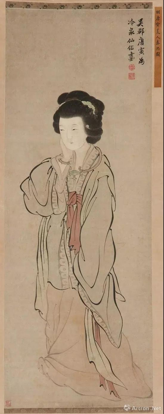 唐寅 《美人春思图》111.7 × 41.7 cm 弗利尔美术馆藏