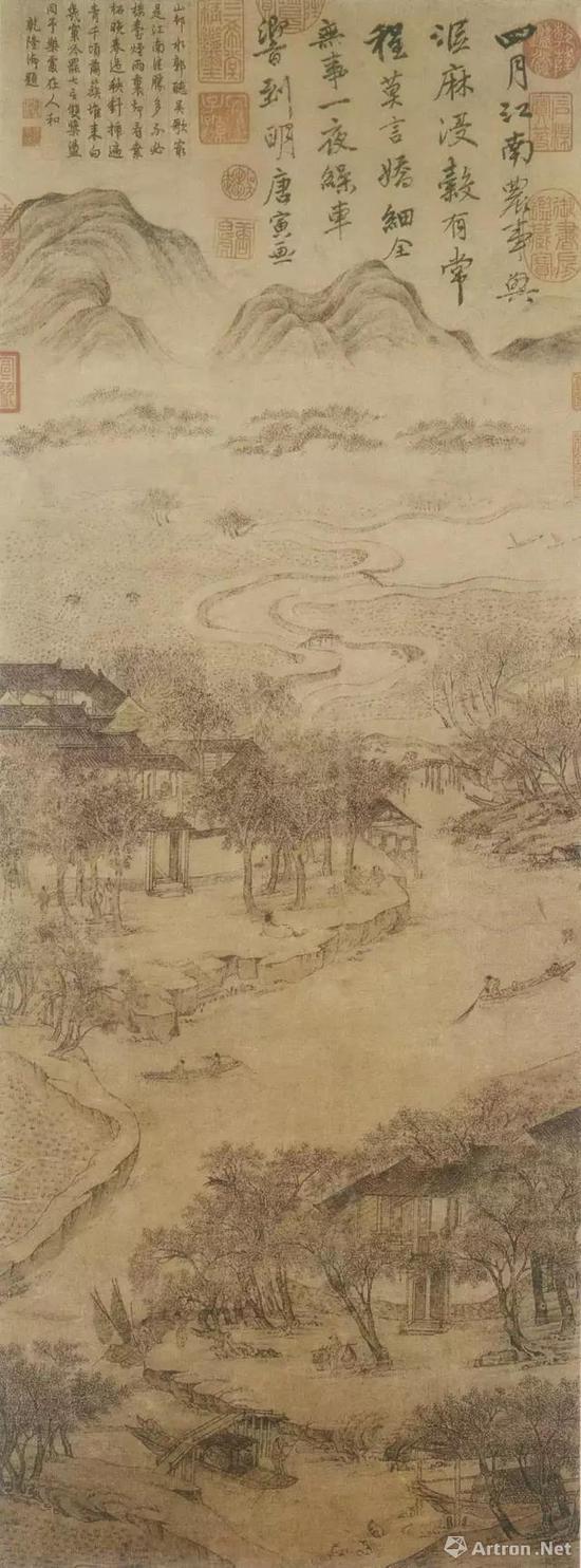 唐寅 江南农事图轴 台北故宫藏