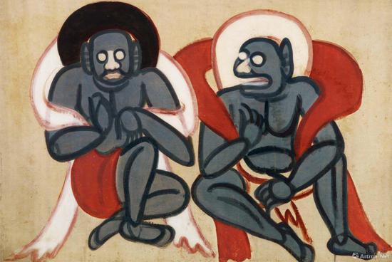 �Ŵ�ǧ ġ���ܶػͱڻ�ҹ�� 112.6cm��76.1cm ���ɫ �Ĵ�����Ժ��