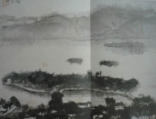 李可染,《雨亦奇》,44x59cm,1954年