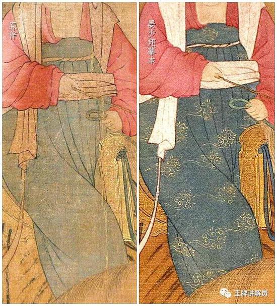 也许画家觉得,凭借这样的壮丽和精细,才足以体现虢国夫人的奢侈,以及权势。