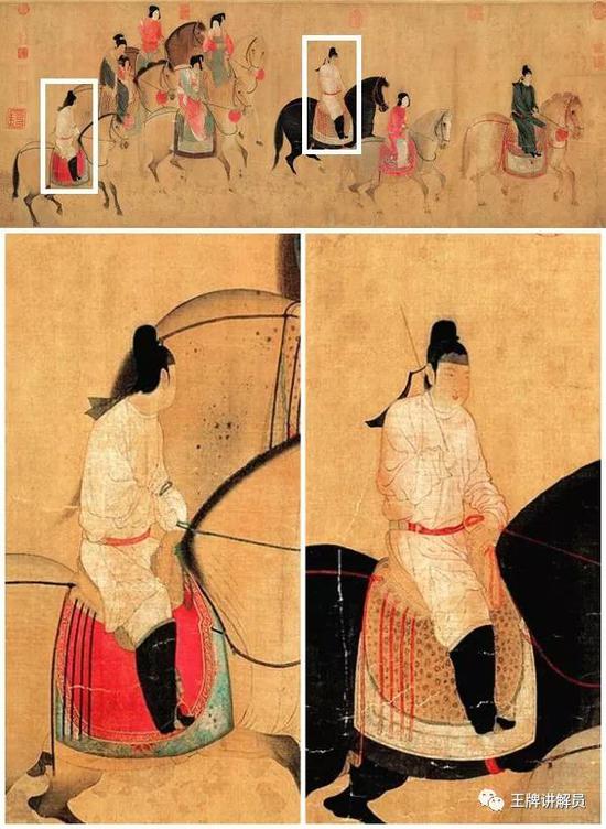 另外两个撞衫的是侍女,位置同样暗中呼应: